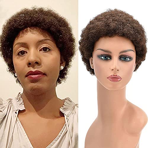 SINGA kosa Afro kovrčave perike za crne žene puni volumen kratka meka brazilska ljudska kosa Afroamerička kovrča bez čipke prednja kapa ljepilo manje perika