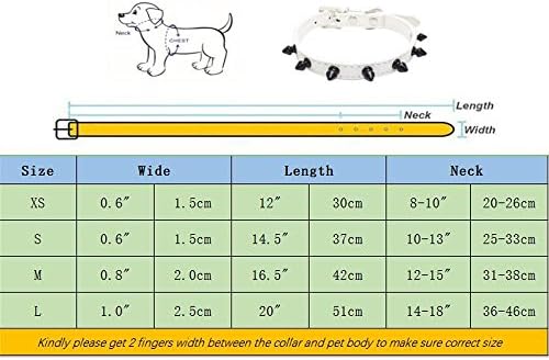 Psi kraljevstvo 12-20 Dužina stilski i personalizirani ovratnik za pse sa jednim redom Crni šiljci za psa štene ljubimca, bijelo,
