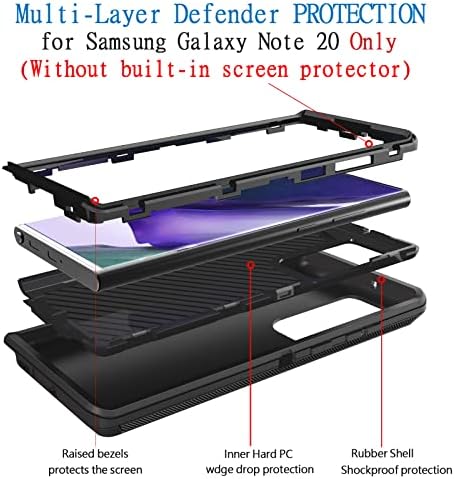 Slučaj brane za Samsung Galaxy Note 20 5g, Bisbkrar Telefon za telefon [Vojni razred] 3 u 1 otporan na udarce, pokrov odbojnika za teške dužnosti za note 20 6,7 inča