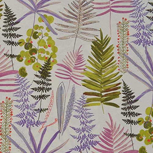 Textiles français začarana šumska tkanina-zelena, lavanda , Crvena, dud, bež & Bijela | pamuk izuzetno širok Print / 110 inča