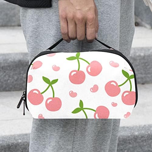 Ženske i djevojke Koraljno ružičaste voćne trešnje uzorak torba za šminkanje prostrana kozmetička torba torbica torbica torbica torbica