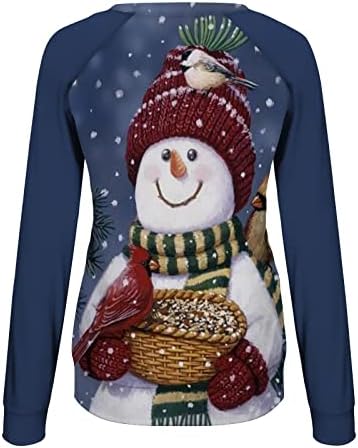 Xiaojmake ženski snjegović božićne duksere smiješni jeleer gnomes crewneck xmas odmor dugih rukava pulover vrhove