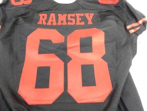 San Francisco 49ers Kaleb Ramsey # 68 Igra izdana Black Jersey Color Rush 9 - Neintred NFL igra Rabljeni dresovi