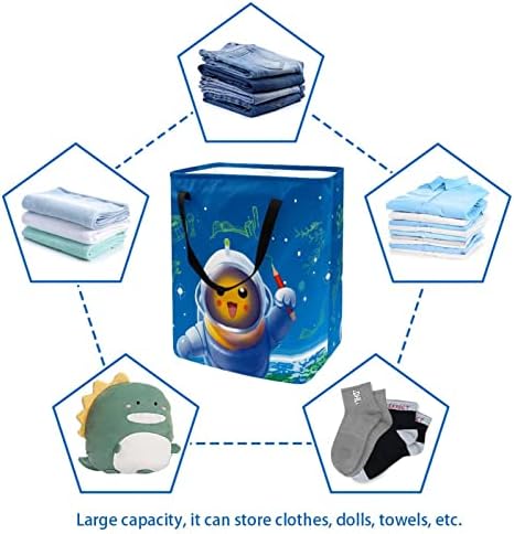 Funny Cartoon Astronaut Earth Print sklopiva korpa za veš, 60L vodootporne korpe za veš kante za veš igračke skladište za spavaonicu