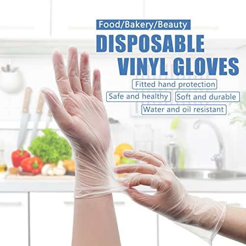 Jednokratne vinilne rukavice, 200 kom prozirnih vinilnih rukavica za medicinske preglede za zdravstvenu zaštitu