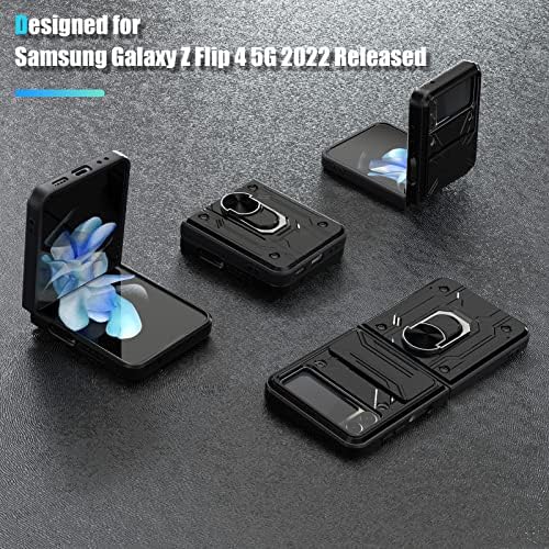 Savršena futrola za Galaxy Z Flip 4, Samsung Z Flip 4 5G futrola sa poklopcem klizne kamere & amp; dizajn zaštite Len, ugrađena zaštitna
