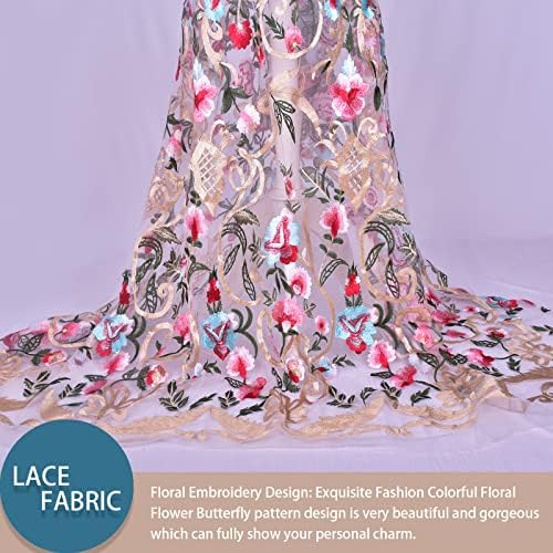 2yards klasična tkanina za vezenje najnovija elegantna klasična boja cvijeća Vezenje Heavior til čipkasta tkanina za DIY svadbene