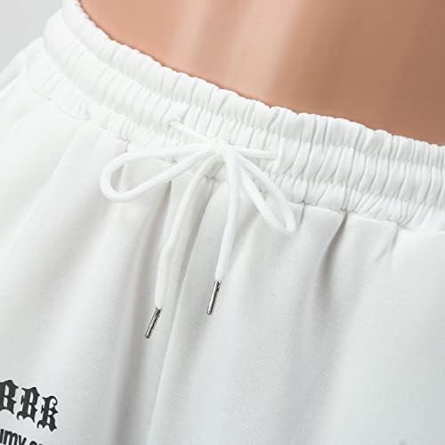 Ethia ženske hlače, casual kratke žene sa džepovima sa džepovima labavi fit elastični nacrtajući joggers hlače vježbanje casual tisak