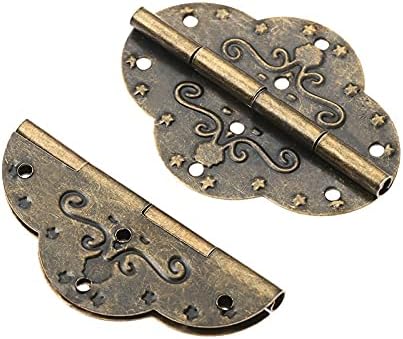 Xbwei 2pcs 69x53mm antički brončani šarke za nakit drvena kutija ladica za vrata ukrasna vintage gvožđa nameštaj