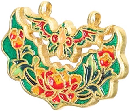 Prirodna ogrlica od jade Privjesak Ogrlica od ogrlice Ogrlica za žene Ruyi zaključana oblika ukrašena sa Emamel Peony cvjetni privjesak nakit ogrlicu za izradu nakita