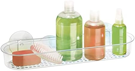 Idesign plastični kupatilo za usisavanje, tuš organizator košara polica za spužve, pilinge, sapun, šampon, regenerator, 15 x 4,5 x