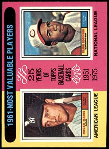 1975 TOPPS MINI 199 1961 MVPS Roger Maris / Frank Robinson Yankees / Crveni Dean's Cards 5 - Ex Yankees / Reds