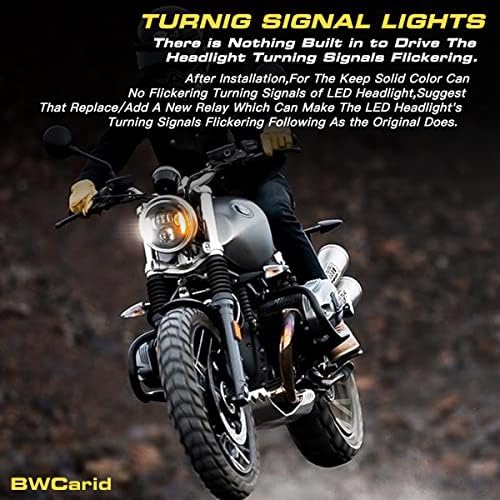BWCarid 7-inčni LED farovi za motocikle sa kućištem DRL signalna svjetla za okretanje 7 LED glavno svjetlo sa stezaljkama za montiranje nosača za H-arley Yamaha Honda Cafe Racer Bobber helikopter sa viljuškom od 34~42 mm