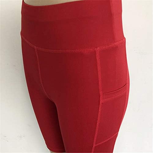 Andongnywell Dame Sportske kratke hlače Visoki struk Stretch ženske joge hlače Pocket Stitchhing gamaše vruće pantalone