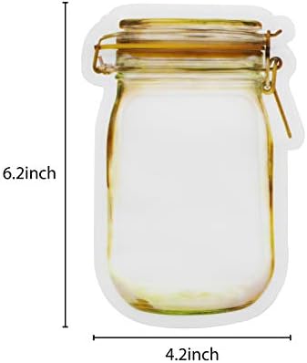 Mason Jar torbe žuta, 40 kom za višekratnu upotrebu hermetički zapečaćene vrećice za čuvanje hrane nepropusne za uštedu za putovanja kampiranje i djecu, 8 OZ
