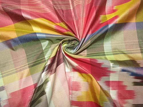 svilena Taft tkanina ružičasto plava žuta i zelena pletenica TAFNEWC2[3] 54 široko Prodano po dvorištu