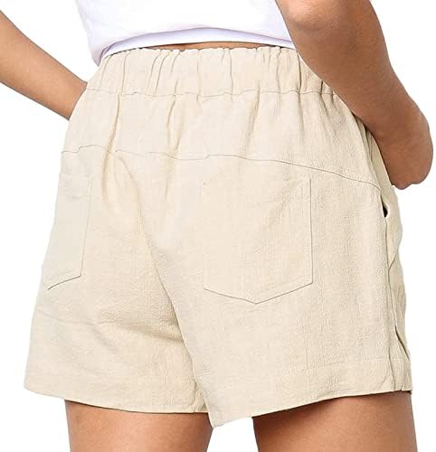 Zsdvbzs ženske ležerne kratke hlače za crtanje ljetne elastične kratke hlače visoke struke plus veličine svjetlosne hlače na plaži sa džepovima