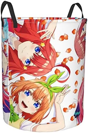 Anime esencijalna Petorkasta korpa za veš vodootporna sklopiva okrugla korpa za veš korpa za prljavu odeću velike kese za odlaganje sa ručkama 13, 8x16, 5 In