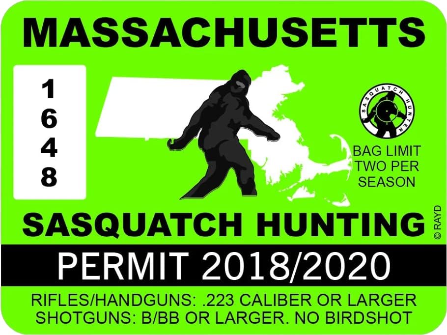 Massachusetts sasquatch lov dozvola naljepnica samoljepljivi vinil bigfoot 13igfo0t MA - C240- 6 inča ili 15 centimetra naljepnica veličine