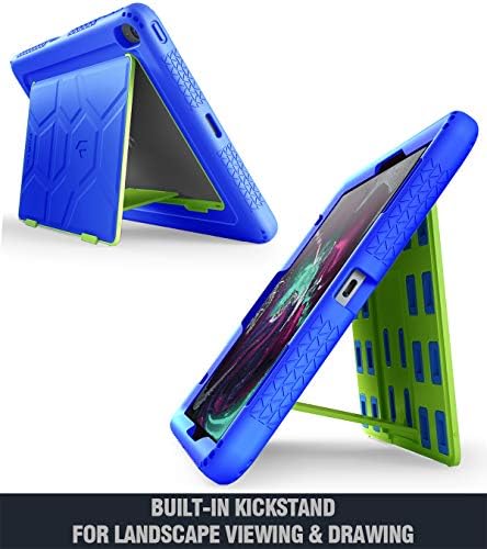 iPad Pro 11 inčni kućište, poetična kornjača sa štandom hibridne serije [Kickstand] [Booki zračni otvori] [nije podržana magnetska veza za olovku] Zaštitna silikonska futrola - Royal Blue / Lime