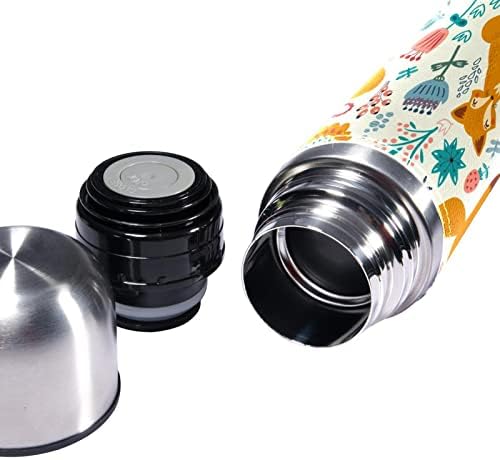 SDFSDFSD 17 oz Vakuum izolirane nehrđajuće čelične boce za vodu Sportska kavana Putna krigla Fuinu originalna koža zamotana BPA besplatno, lisice životinje