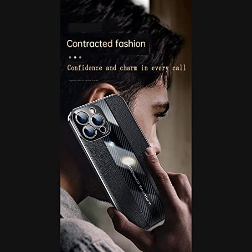 Lonuo Telefonska kutija Koža + Carbon Fiber Futrola Dizajnizirana je sa OnePlus 10 Pro sa zaštitom fotoaparata, potpuno otporan na udarce za otpornost na karoserije Tanke tanke tanke rukave