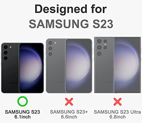 Tnarru Crystal Clear Samsung Galaxy S23 futrola sa magnetskim postoljem [360 ° nosač za rotirajući prsten Kickstand] [ne-žutilo] Prozirna