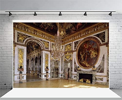 Laeacco 10x8ft Evropska palata Versailles unutrašnjost vinil fotografija pozadina luksuzni luster Vintage Isus Mural kamin lukova vrata pozadina Francuska poznato kulturno odmaralište vjenčanje