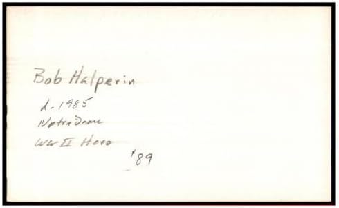 Robert Halperin potpisan indeks kartica 3x5 potpisani NFL Dodgers Drugog svjetskog rata D:1985 87400-MLB rez potpisa