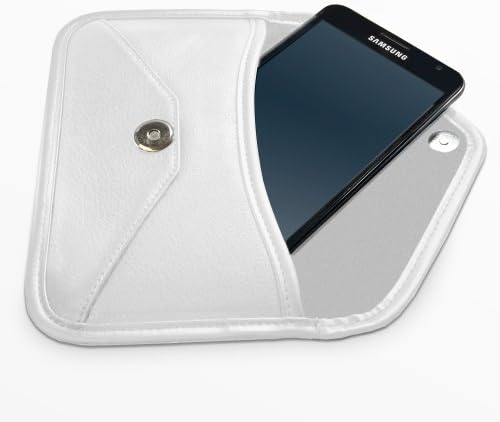 Boxwave Case kompatibilan s Samsung Galaxy J7 Sky Pro - Elite kožna glasnik torbica, sintetički kožni poklopac kofer za kovertu za Samsung Galaxy J7 Sky Pro - bjelory white