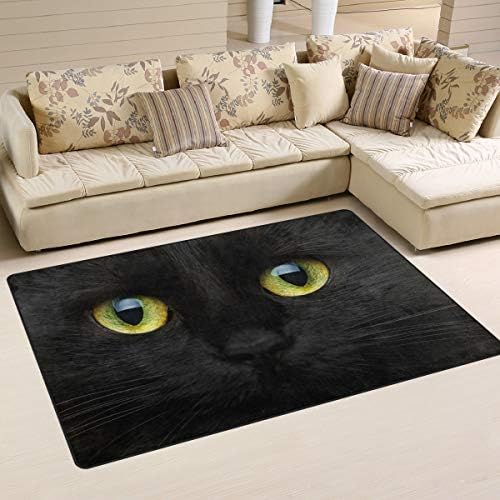 Alaza Happy Halloween Propise, slatka njuška crna mačka podne rug Neklizajući vrata za dnevnu blagovaonicu Soba za spavaću sobu Dorn 60x39 inča