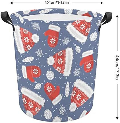 Božićni šeširi i rukavice korpa za veš korpa sa ručkama kanta za skladištenje platnene tkanine okrugla za igračke za odjeću