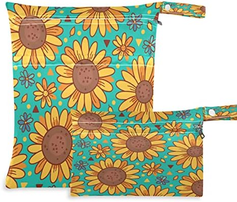 Xigua suncokretorni uzorak vodootporne vlažne kese, mokrića torba koja se može preispitivati ​​za tkaninu s dva patentnih džepova