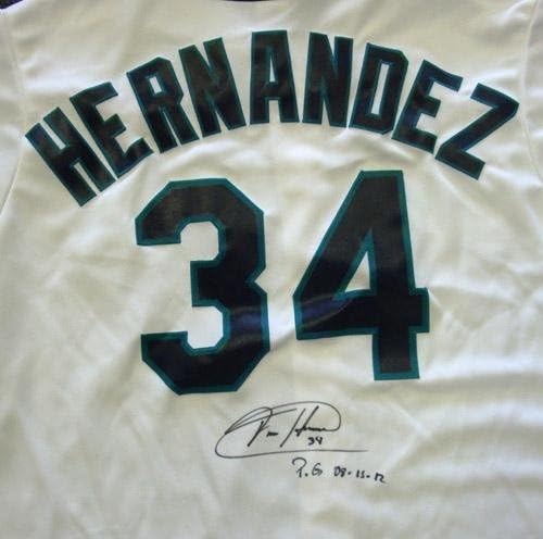 Seattle Mariners Felix Hernandez AUTOGREGENI BIJELI MAJSTIC Jersey PG 8-15-12 Veličina XL PSA / DNA Stock # 33041 - autogramirani MLB dresovi