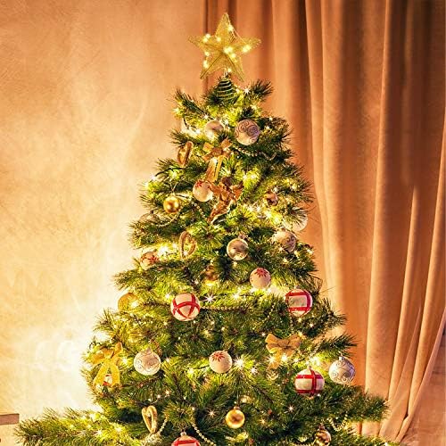 Artiflr 11.3 inčni srebrni božićni zvezda staza, metalni blistavi božićno stablo TOPPER STAR TREEPOP ukras za božićno drvo za odmor