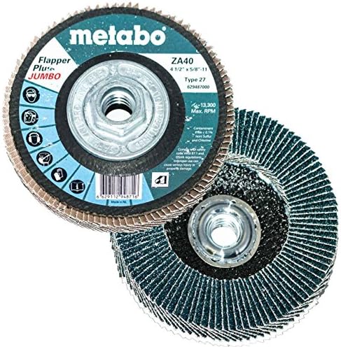 Metabo 629427000 4,5 x 5/8 - 11 Flapper plus džumbo abrazivi zaklopke diskovi 80 grit, 5 pakovanja