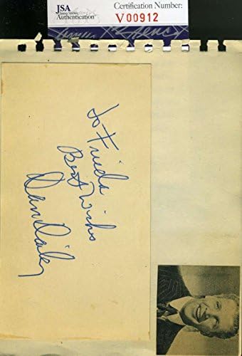 DAN DAILEY JSA COA ruku potpisan Vintage Album Page autogram Authentic