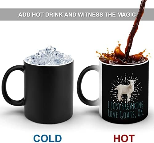 Ja samo ludi volim koze OK topline mijenja šolja Magic kafa Tumbler Ceramic čaj kup personalizirani poklon za ured kući žene muškarci