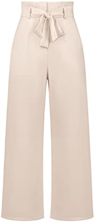 TEERFU Ženske hlače za žene visoke elastične struke u stražnjoj poslovnoj radnoj pantalonima Duge ravne pantalone