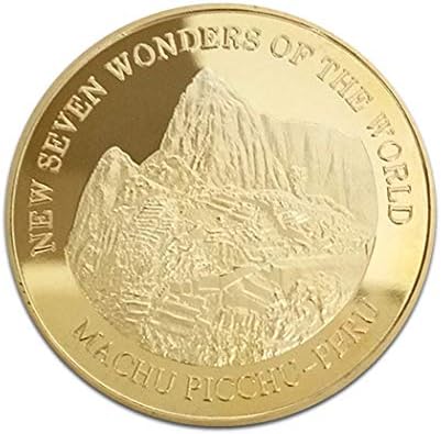 Kocreat Seven čuda svjetske komemorativne kolekcije zlatnika Turizam Coin Lucky Badge-Liberty Morgan Coin Freedom Hobo Coin Challenge