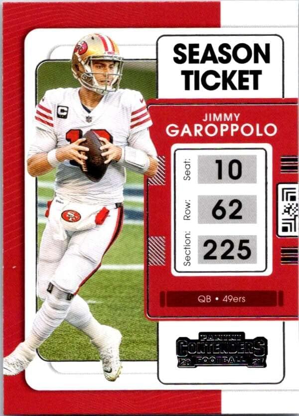 2021 Panini kandidata za sezonu 88 Jimmy Garoppolo San Francisco 49ers NFL fudbalska trgovačka kartica