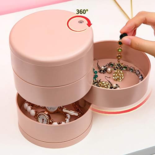 YFQHDD ružičasta rotirajuća kutija za odlaganje nakita, pribor za kosu za ruke za ruke za ruke