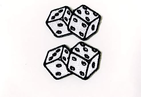 Mala veličina set 2 kom. Mini kockice Bijela boja Slatki logo vezeni sa šivanjem željeza na zakrpa za ruksake Jeans Jackets Odjeća