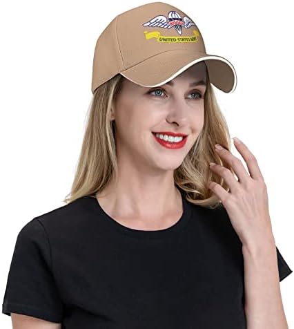 Američka vojska padobranska križa krila Wing značka Wo txt bejzbol kapa sendvič kapice podesivi kapu za kapu castet crna