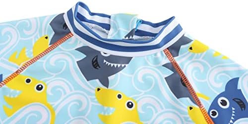 Baby Boys Toddler dugih rukava jednodijelno kupaće kupaće kupaće kupaće sa sunčanim šeširom Rash Guard Surfanje UPF 50+ 3 mjeseca-4