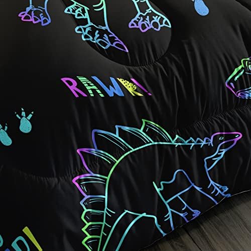 BailaPromise Trippy Dinosaur Komforper Set Twin Veličina za dječake Kids prekrivač, posteljina od strane, posteljina od 1 dinosaur,