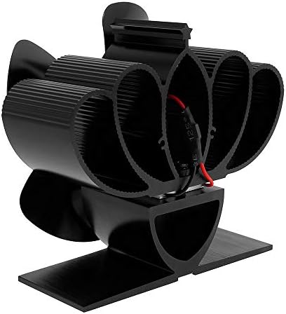 MIFOR YYYSHOPP Crni kamin 4 oštrice na toplotni pogon peći ventilator Log drveni gorionik Eco Fan tihi Kućni kamin ventilator efikasna
