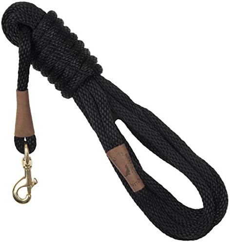Mendota PET Long Snap Leash - Olovo za trening pasa - izrađen u SAD - crno, 1/2 u x 15 ft