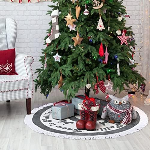 Skirt božićne drva, 30 Božićni pas silueta Xmas ukrasi s tasselom, suknja za snijeg, božićne božićne gume Mat za rustikalnu zabavu