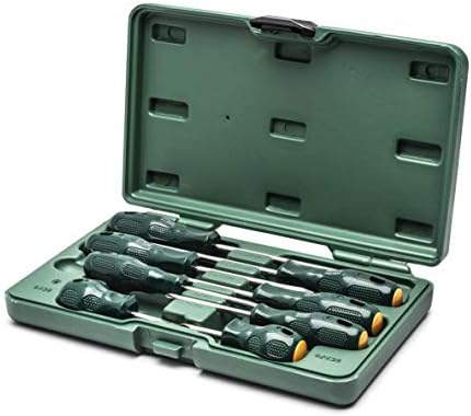 SATA 8-dijelni set odvijača sa prorezima i Phillips sa ergonomskim zelenim ručkama i izdržljivom poliuretanskom torbicom za nošenje-ST09306SJ